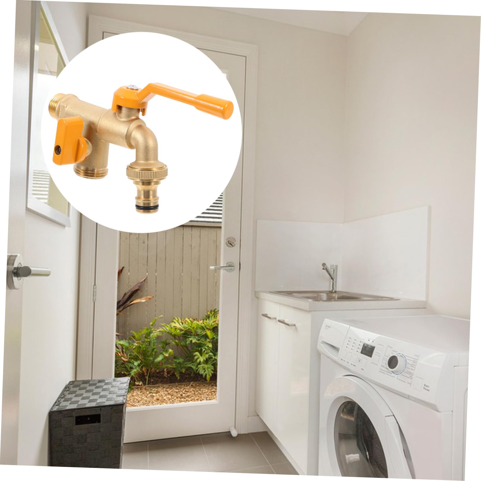 Rubinetto da Giardino in Ottone a Doppia Uscita 2 Vie con Design ad Alto Flusso e Facile Installazione per Uso Esterno e Fai da Te