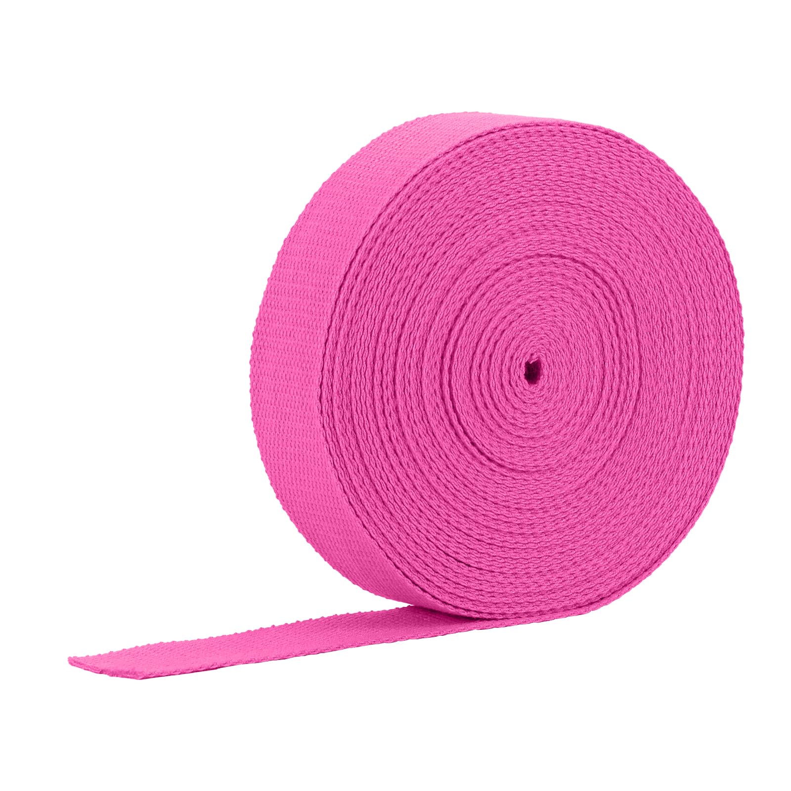TIBOO DAY 1 Inch Cotton Webbing, 12 Yards Natural Cotton Webbing Straps for Bags for Cloth Belt Bags Handles Tote Bag DIY Crafts Decoration, Rose Red
