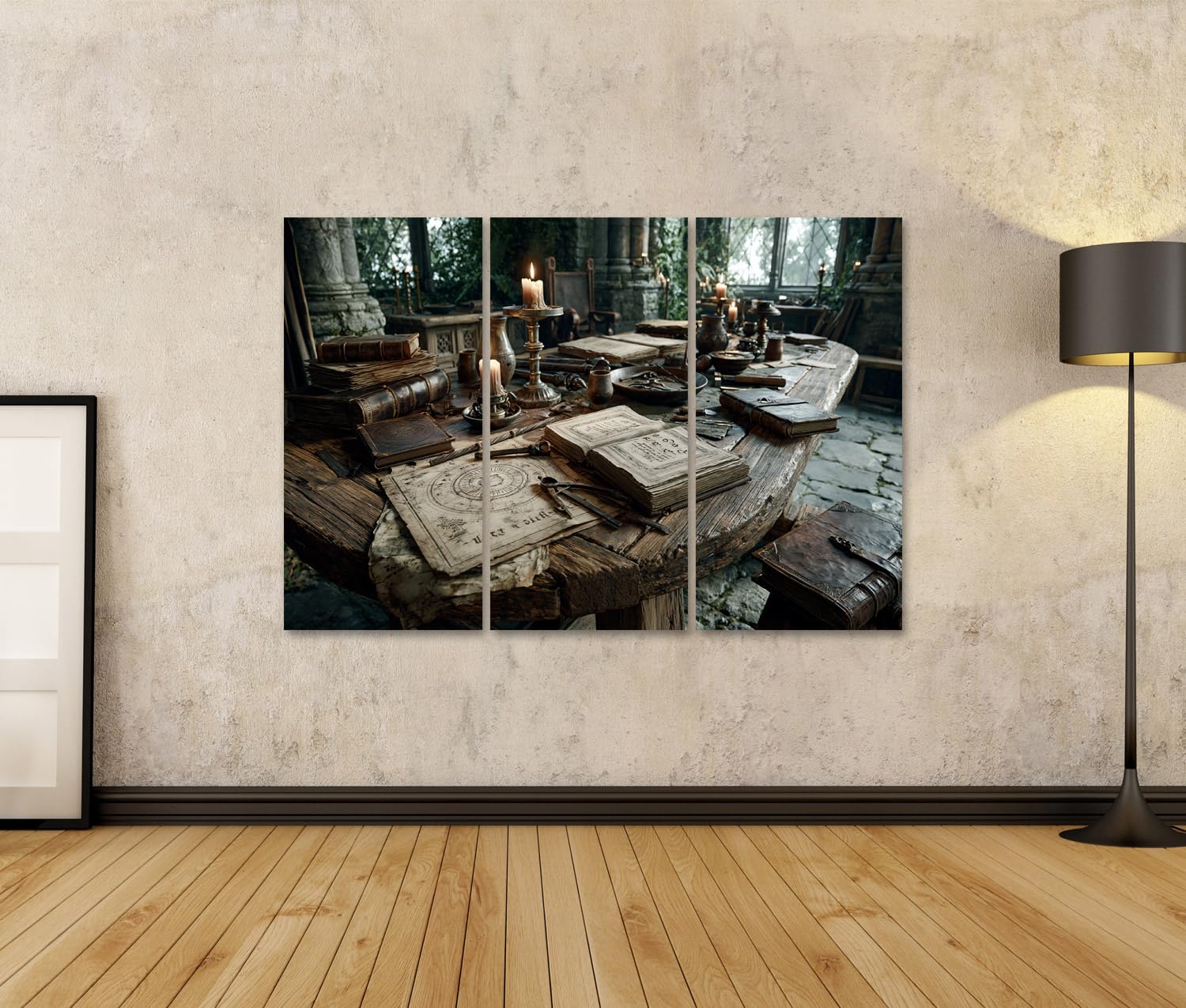 islandburner Quadro su tela storico medievale, decorazione da tavolo per soggiorno, per gli amanti della storia, 3 pezzi