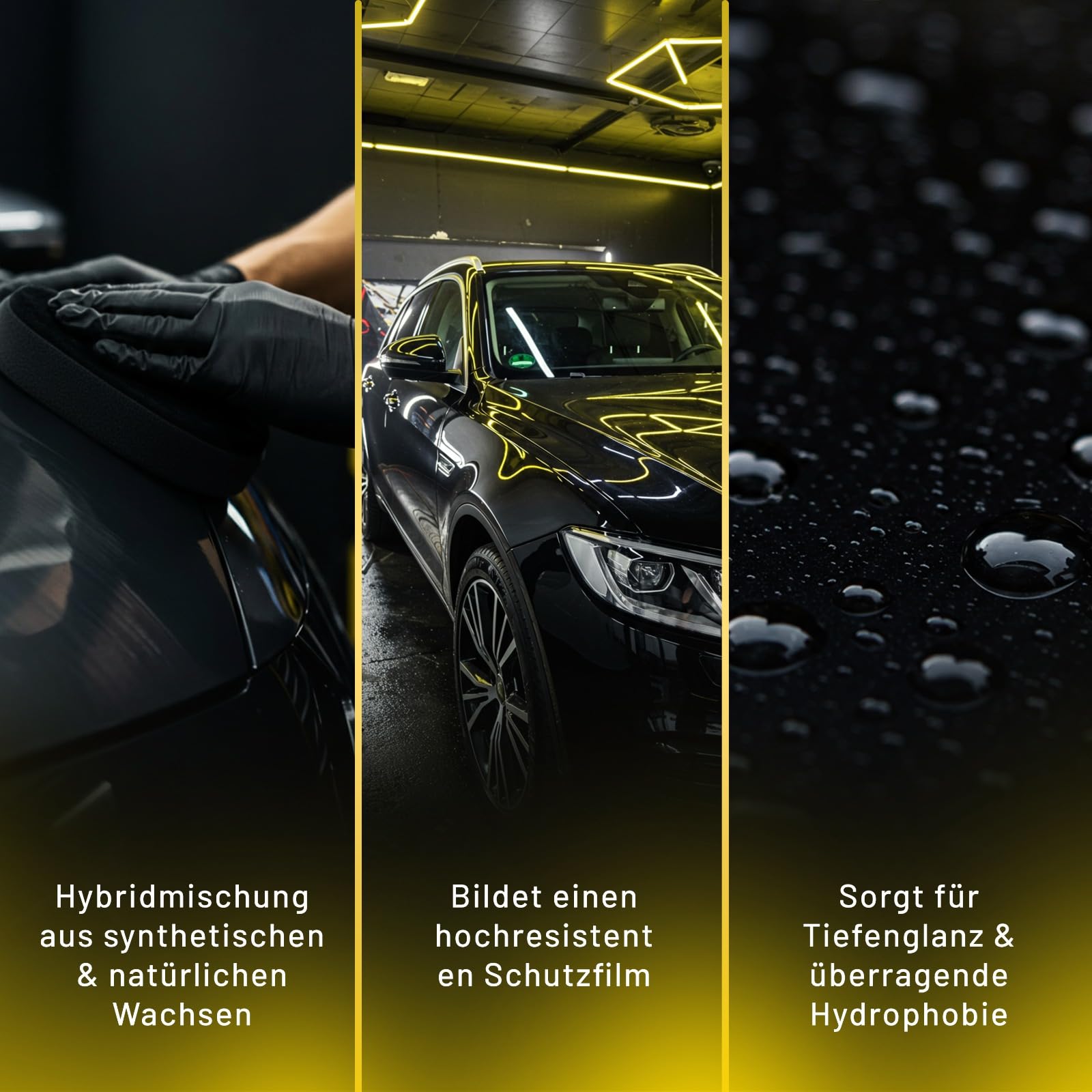W6 Black Coatwax Mastic d'étanchéité longue durée pour voiture, 250 ml, cire de qualité supérieure, avec brillance profonde et effet déperlant à l'eau, fabriqué en Allemagne