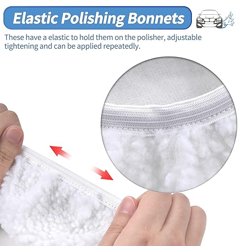 Miniatura 10 de OTUAYAUTO 24 capó pulidor de automóvil de 5 a 6 pulgadas, 12 microfibra, 6 telas no tejidas, 4 de lana, 2 gorros de pulido automático de algodón,