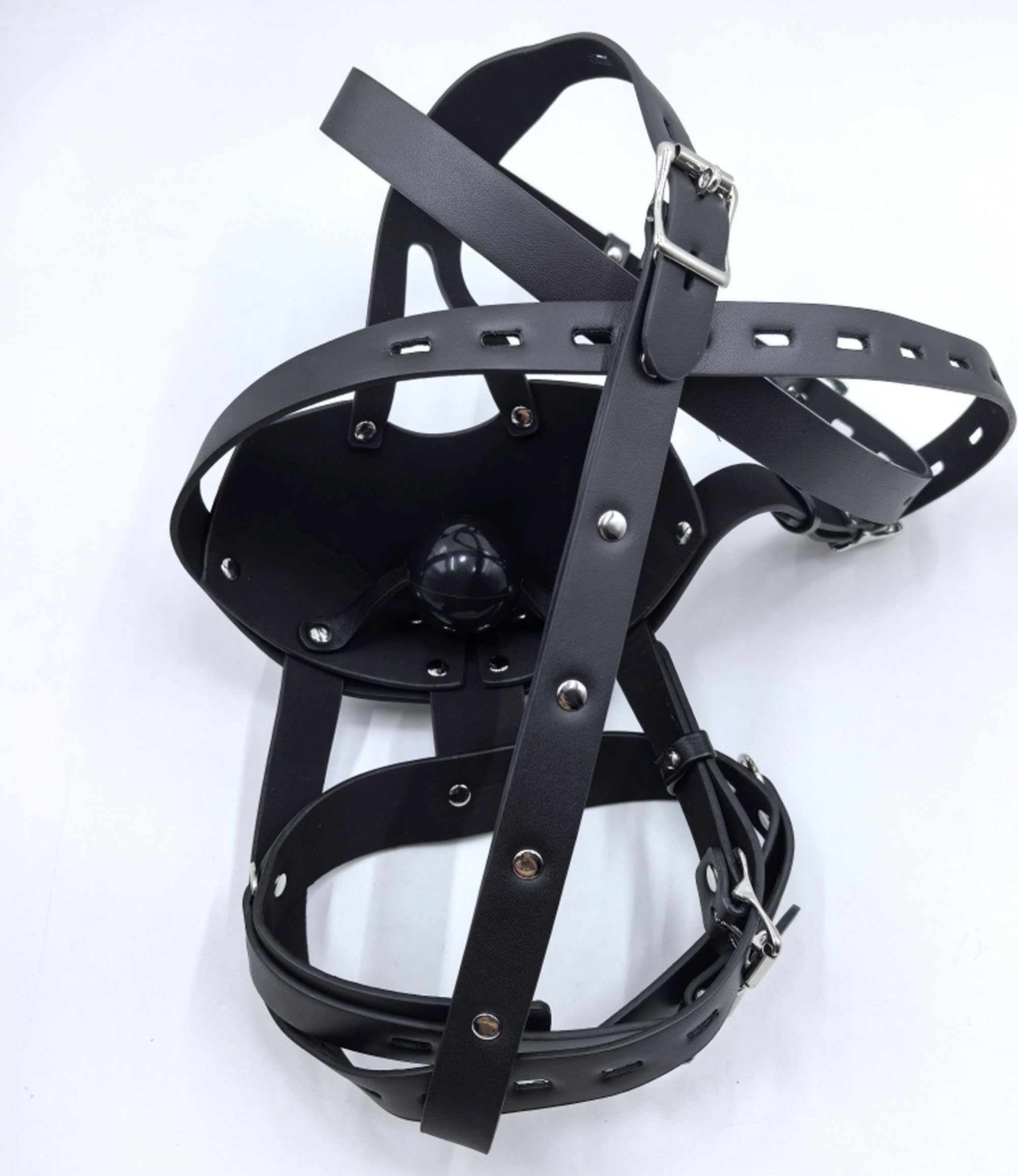 Muselière BDSM Baillon verrouillable – Harnais Gag
