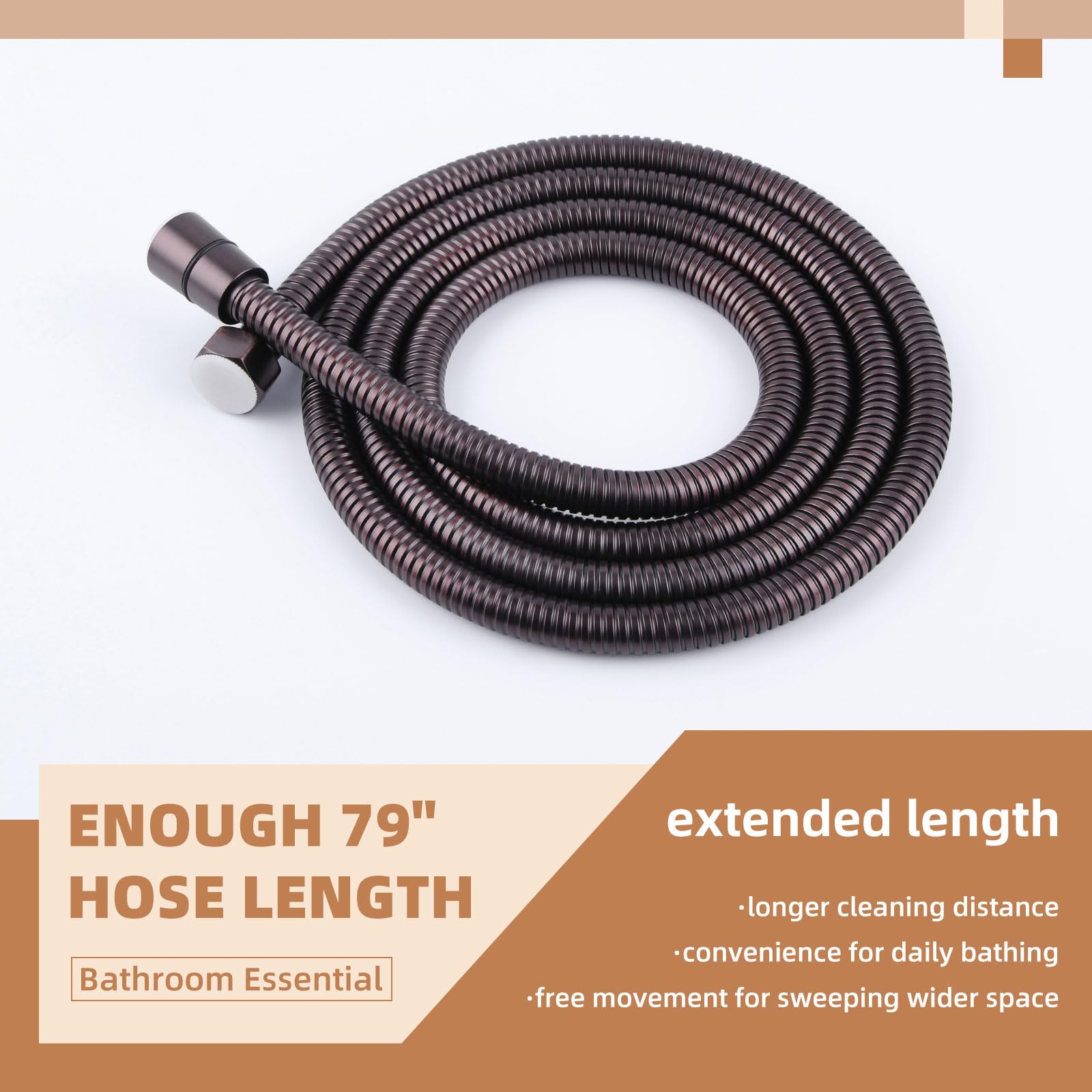Manguera de ducha de baño, ángulo simple, soporte de mano metálico, manguera de ducha de repuesto para bañera, con pulverizador, para remolques, jardín, tuberías de agua para lavado | G - Manguera flexible de acero inoxidable para cabezal de ducha, extral