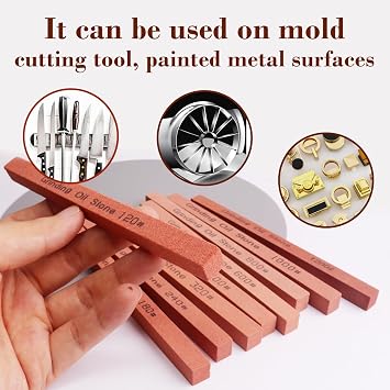Sharpening Stone Set, 9pcs, 5.9x0.39x0.39inch