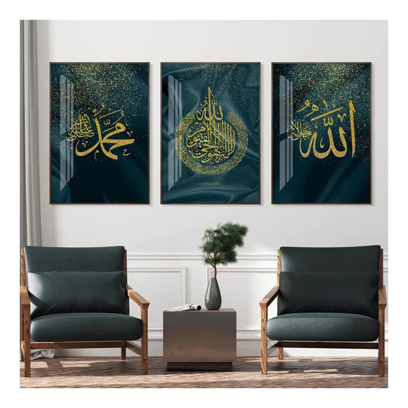 Calligraphie islamique moderne triptyque 35x47in JGGXHM - 8