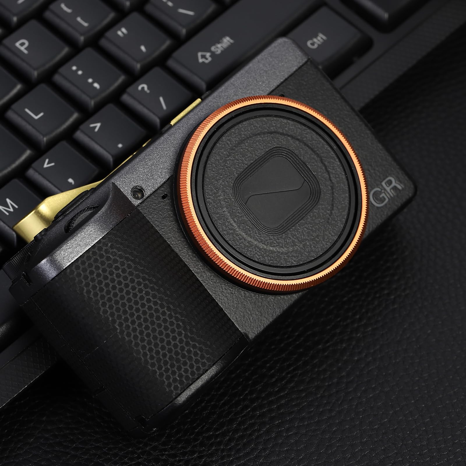 Haoge Anillo decorativo de metal para cámara RICOH GR IV sustituye a GN-3, RRC-GR4-naranja