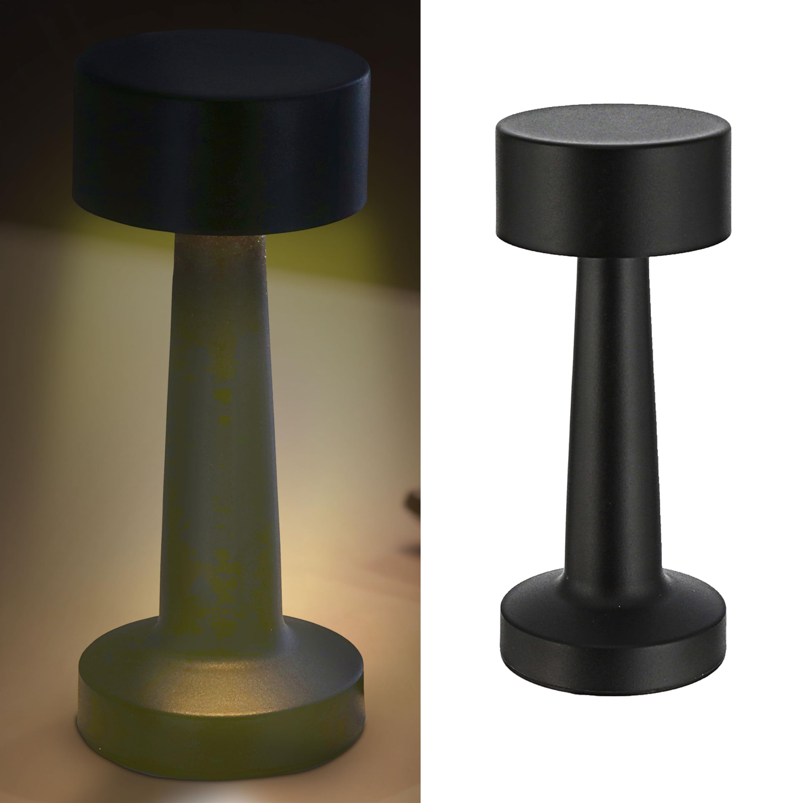 Cepewa 1 X Table Lamp "Lucinella" Black Table Lamp With Touch Function, Bedside Lamp Rechargeable With Usb Cable, Brightness Adjustable, Colour Changing, Warm White, Includes Charging Cable (1 X Lucinella Table Lamp, Black)