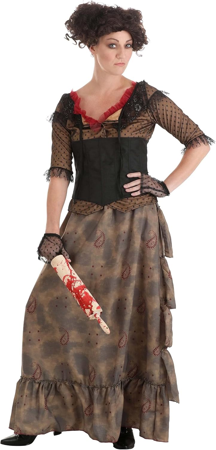 Women's Sweeney Todd Mrs. Lovett Dress, Demon Barber Nellie Lovett Halloween Costume | Blouse, Skirt, Corset, & Gloves