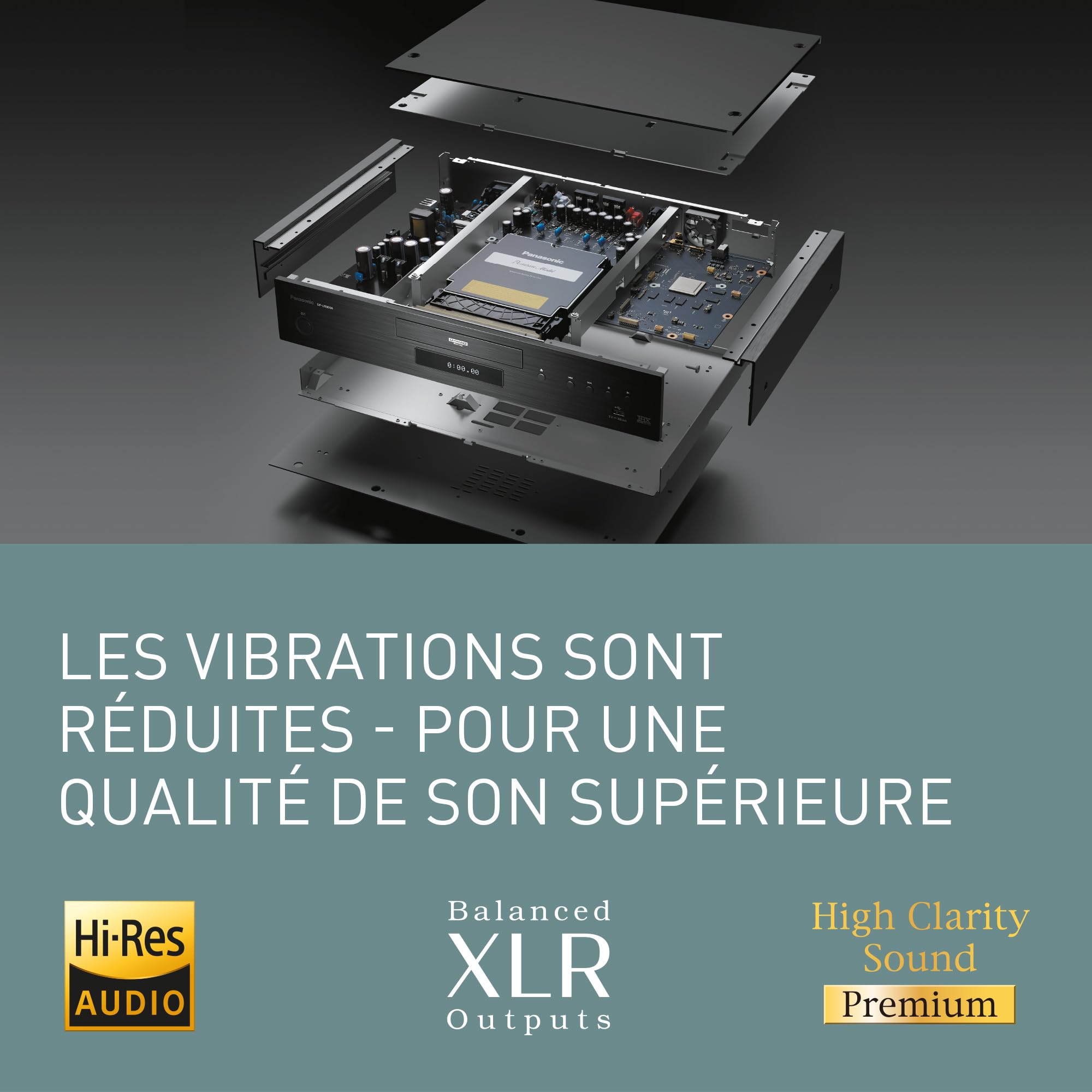 Panasonic Lecteur Blu Ray 4K HDR DP-UB9000EG1 I HDR10+/Dolby Vision Ultra HD Premium Convertisseur Audio High Res Double USB et HDMI WiFi/Ethernet Noir - Version Française