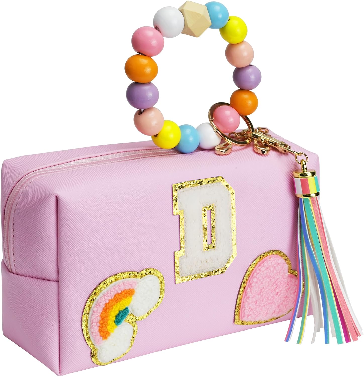 Elilier Girls Makeup Bag, Gift for 4 5 6 7 8 9 10 11 12 Year Old Kids | Girl Gifts Skin Care, Letter Pouch Cosmetic Toiletry Bag, Personalized Gift for Girl, Gift Bags for Kid Daughter Grandkids