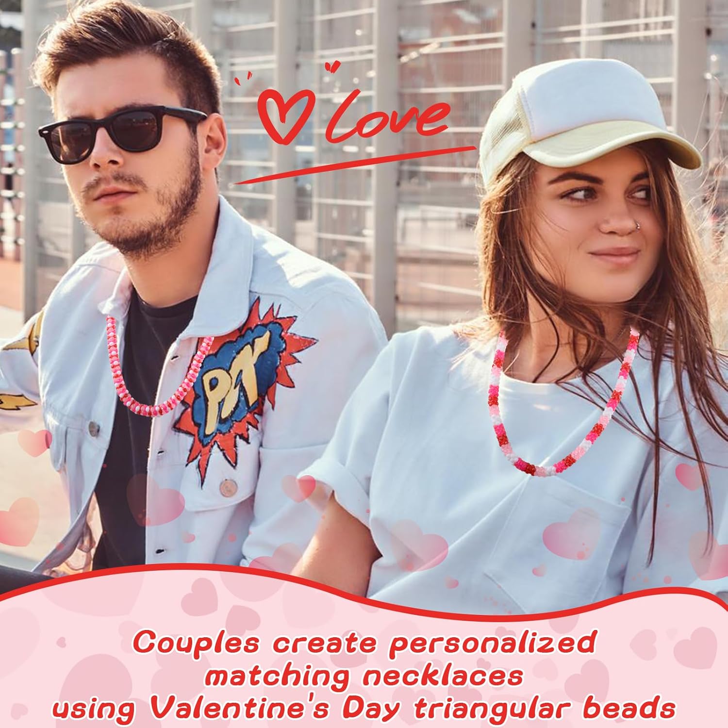 1600Pcs Tri Beads Plastic Tri-Shaped Beads for Crafts for Craft Necklace Wreath Candy Home Decoration DIY (Pink, Red, White, Rose Red) - Image 5