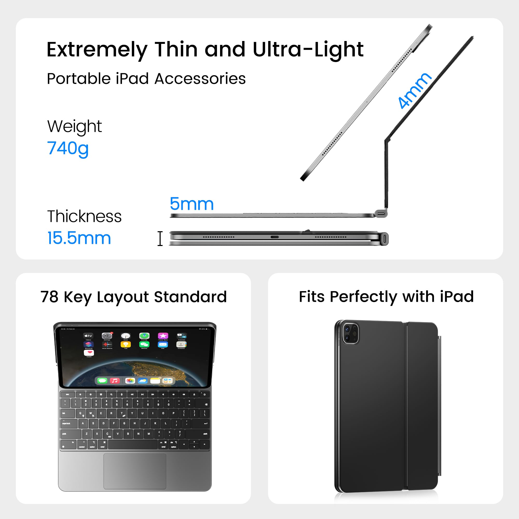 Doqo iPad Air13”&Pro12.9”用Magicキーボード Amazon.co.jp: doqo 7 in 1 ハブ マジック キーボードケース iPad Air