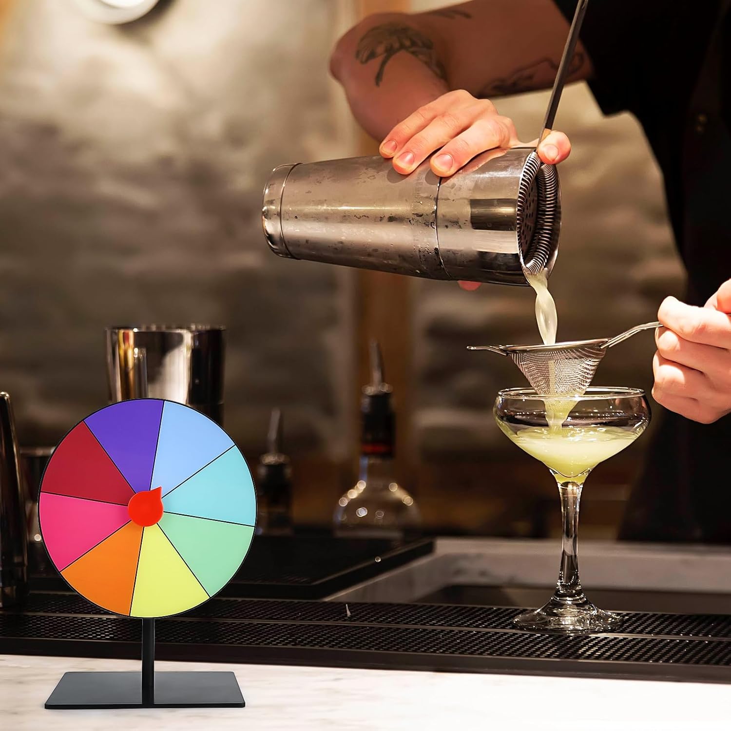 WVD 7.8inch Spinning Wheel, 8 Color Plinko Game Board Large, with Writing Pen,Easy to Clean Prize Wheel,Desktop Roulette Wheel, Party, Birthday, Games and Events - Image 7