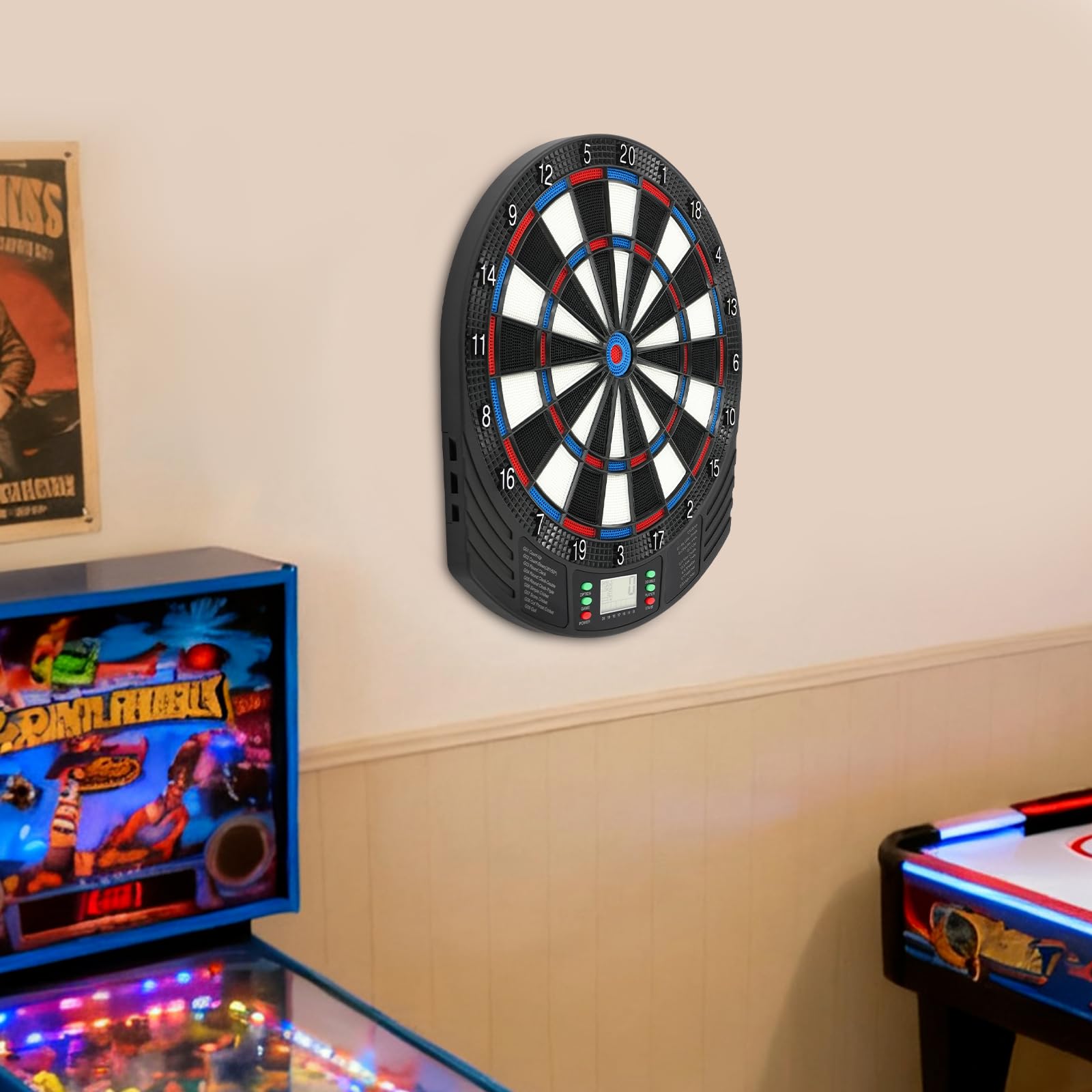 Cible de fléchettes électronique avec écran LCD, alternative à 18 jeux, comptage automatique pour 1 à 8 joueurs, montage mural pour la maison, le bureau