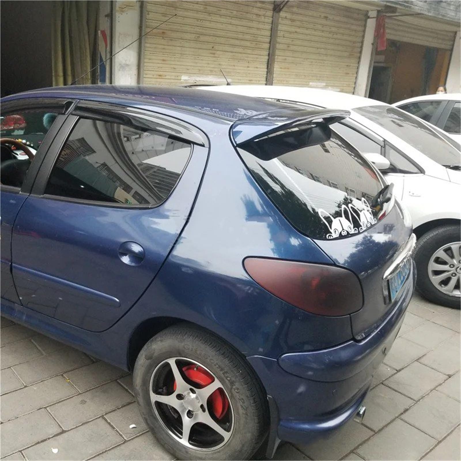 Spoiler Alettone Per Peugeot 206 2013 2014 2015 2016 2017 2018 Hatchback Posteriore Baule Cofano Tetto Spoiler Ali ABS Plastica Nero Carbonio Auto Esterno Tuning(Unpainted)