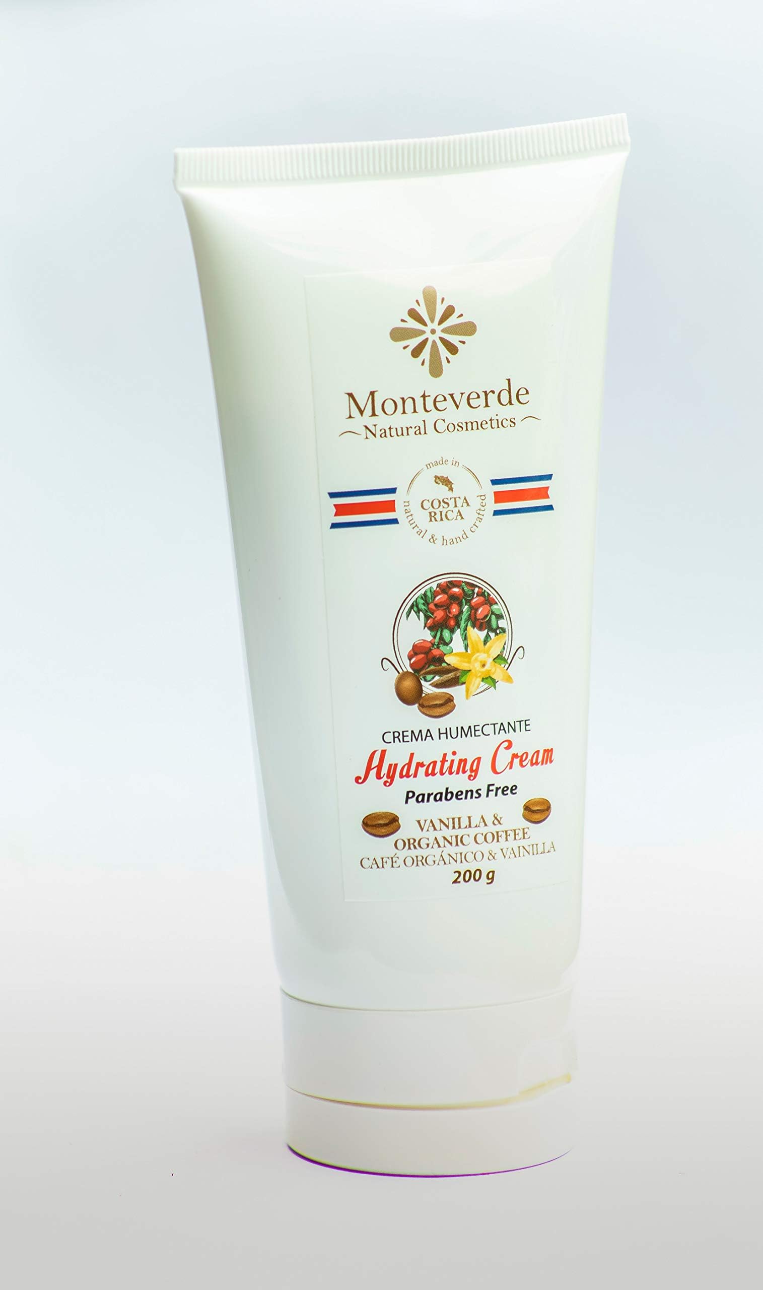 Monteverde Natural Cosmetics - Hydrating Cream Vanilla and Organic Coffee- Lotion for Dry Skin - Natural Body Lotion, Skin Moisturizer - Anti - Aging - 100% Vegan, 7.8 oz (Count of 1).
