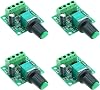TAODAN 4PCS DC Controller Low Voltage Motor Speed Controller DC 1.8V-15V 30W 2A Speed Switch with Recoverable Fuse for DC Motor Fan Fish Tank Oxygen Pump Speed Controller