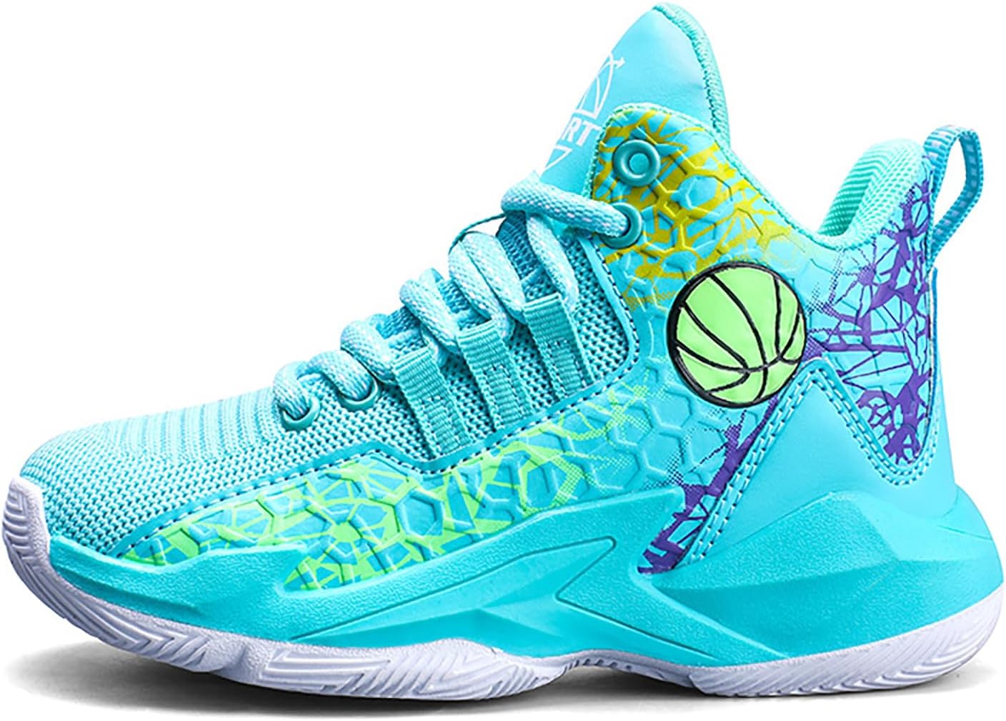 Kids Basketball Shoes High-top Sports Shoes Boys Sneakers Durable Lace-up Non-Slip Running Shoes Secure for Little Kids Big Kids - Image 4