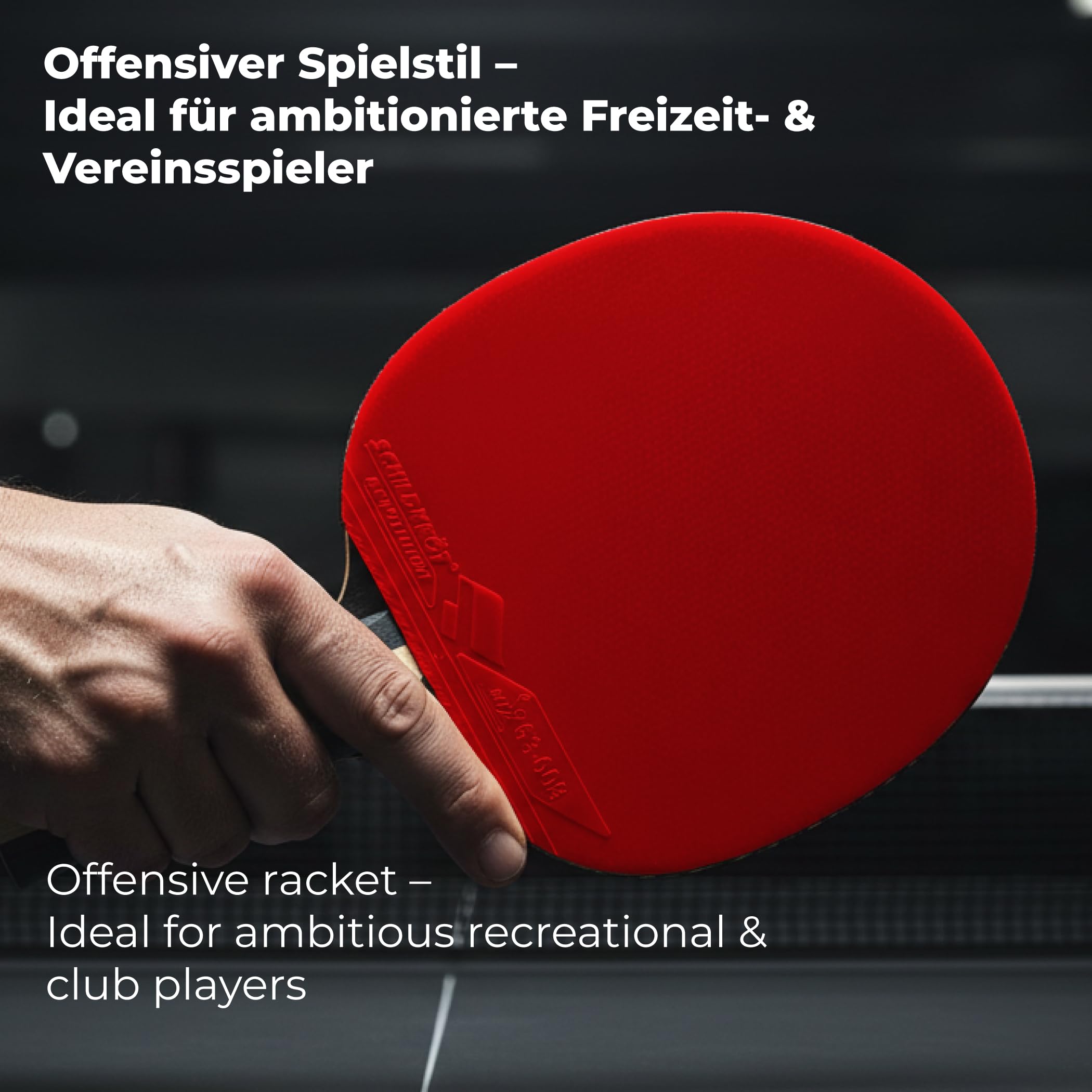 Schildkröt Tischtennisschläger Carbon Power | offensiver Carbon-Schläger mit zertifizierten ITTF-Belägen | Premium TT-Schläger für ambitionierte Freizeit- und Vereinsspieler