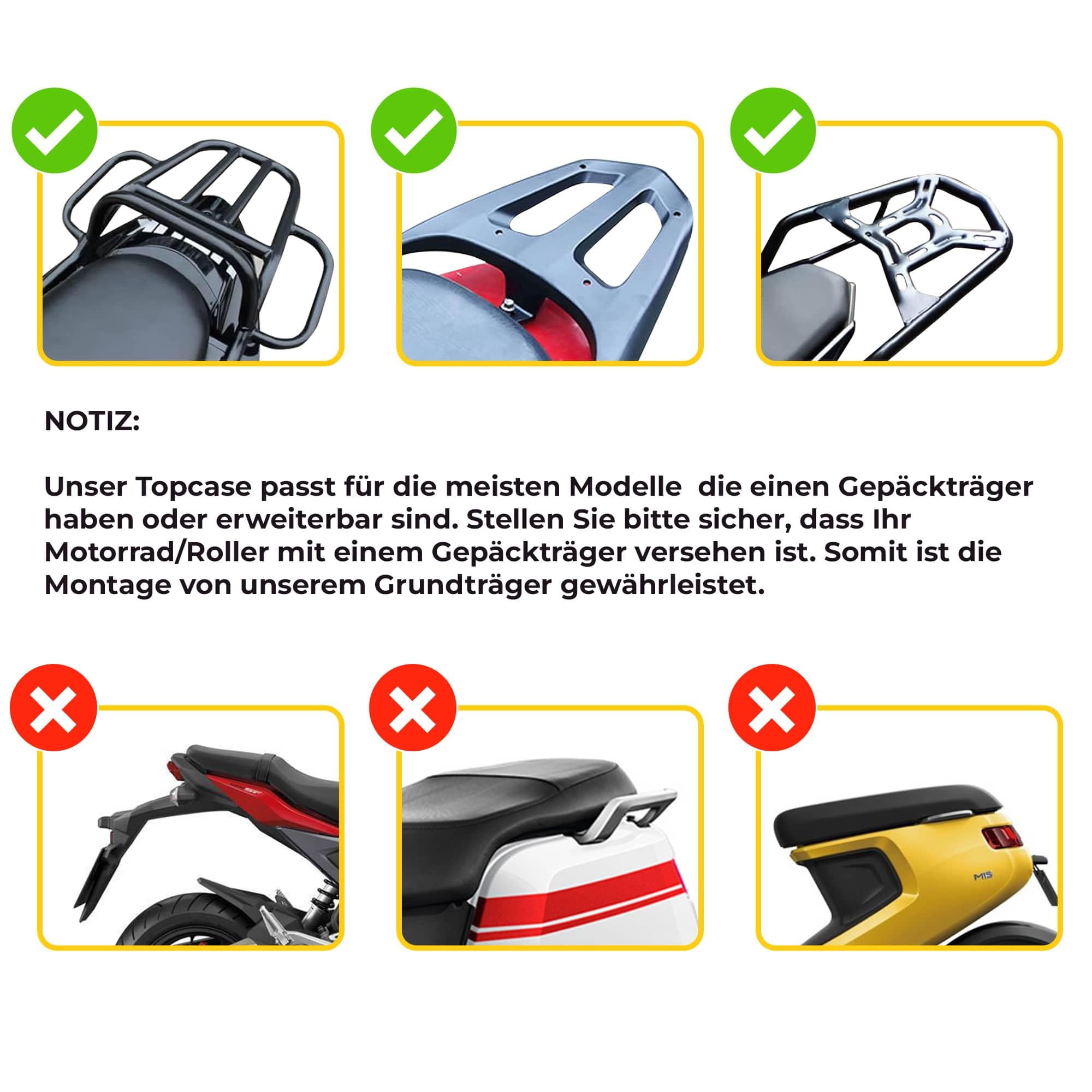 BREMER SITZBEZÜGE Motorradkoffer Top Case 52 lt Motorrad Roller Rollerkoffer Motorradtasche
