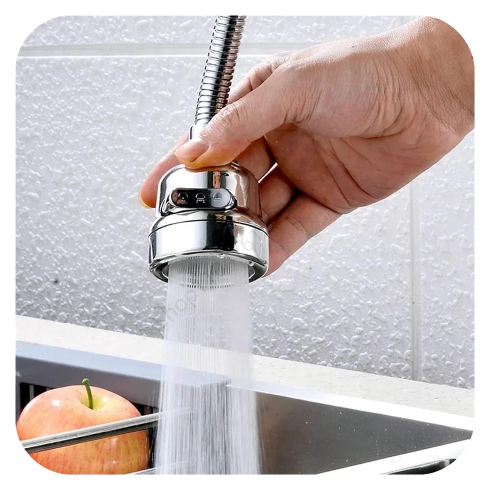 Tubo de extensión grifo Universal 360 ​​grados, filtro boquilla ahorro agua for cocina, for lavabo baño, 4 Uds para Fregadero(Three modes 17cm)