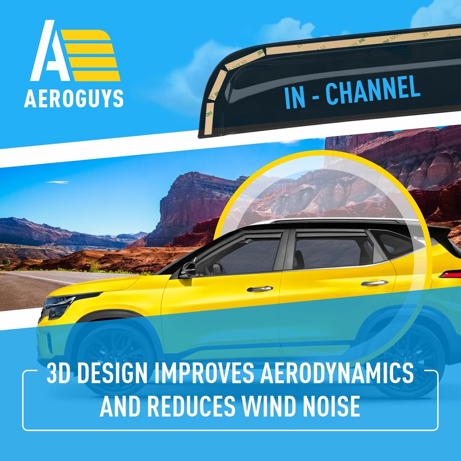 Extra Durable Window Deflectors in-Channel Window Visors Rain Guards Fit for Kia Seltos 2021-2026, Sun Visors, Wind Vent for Shades, Exterior Car Accessories - 4pcs. AG0216