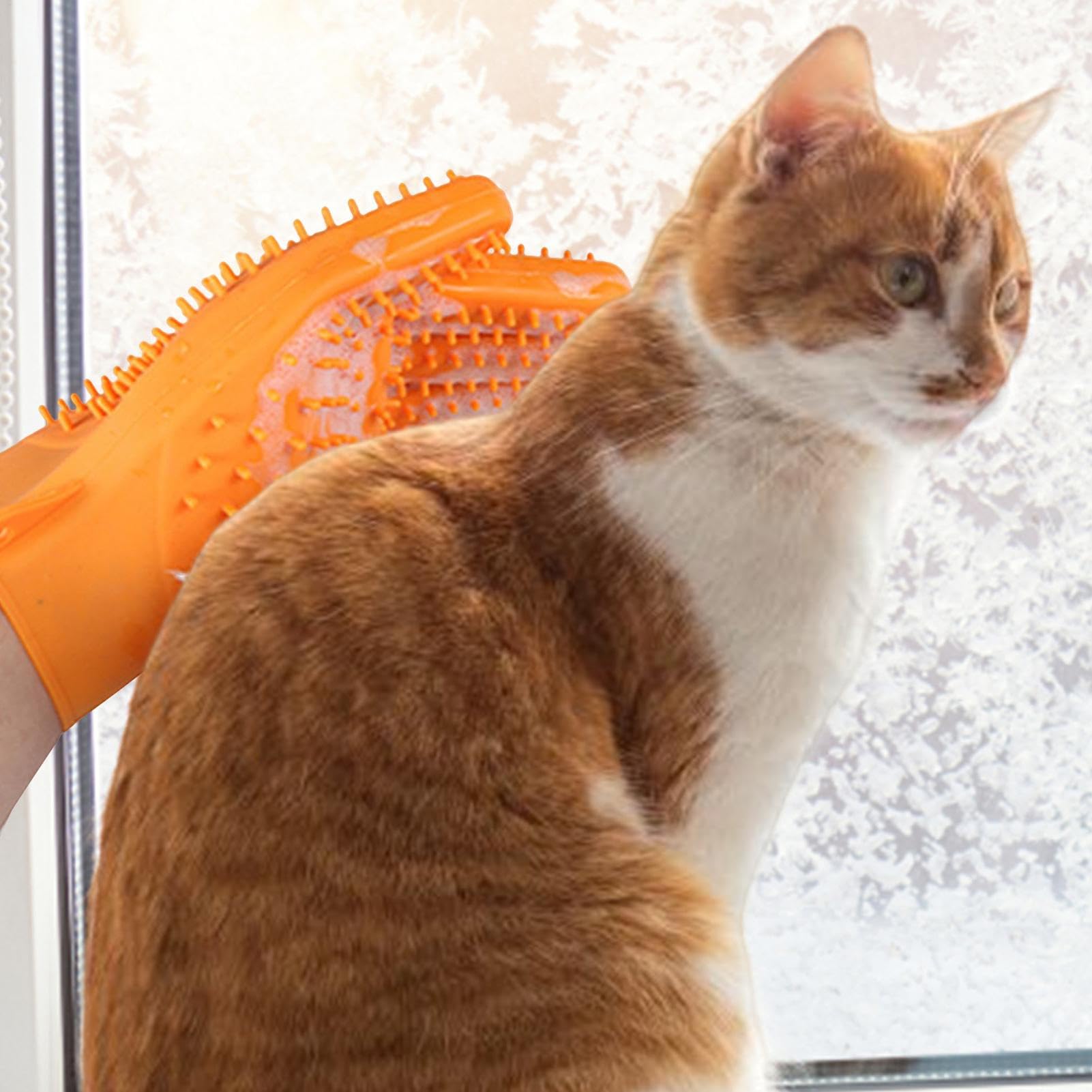 Pet Grooming Gloves - Massage Bath Gloves for Dogs | Double Sides Dog Bathing Mitts | Pet Grooming Bathing Washing Hair Remover Brush Mitts for Cat Dog Horse Rabbit Animal