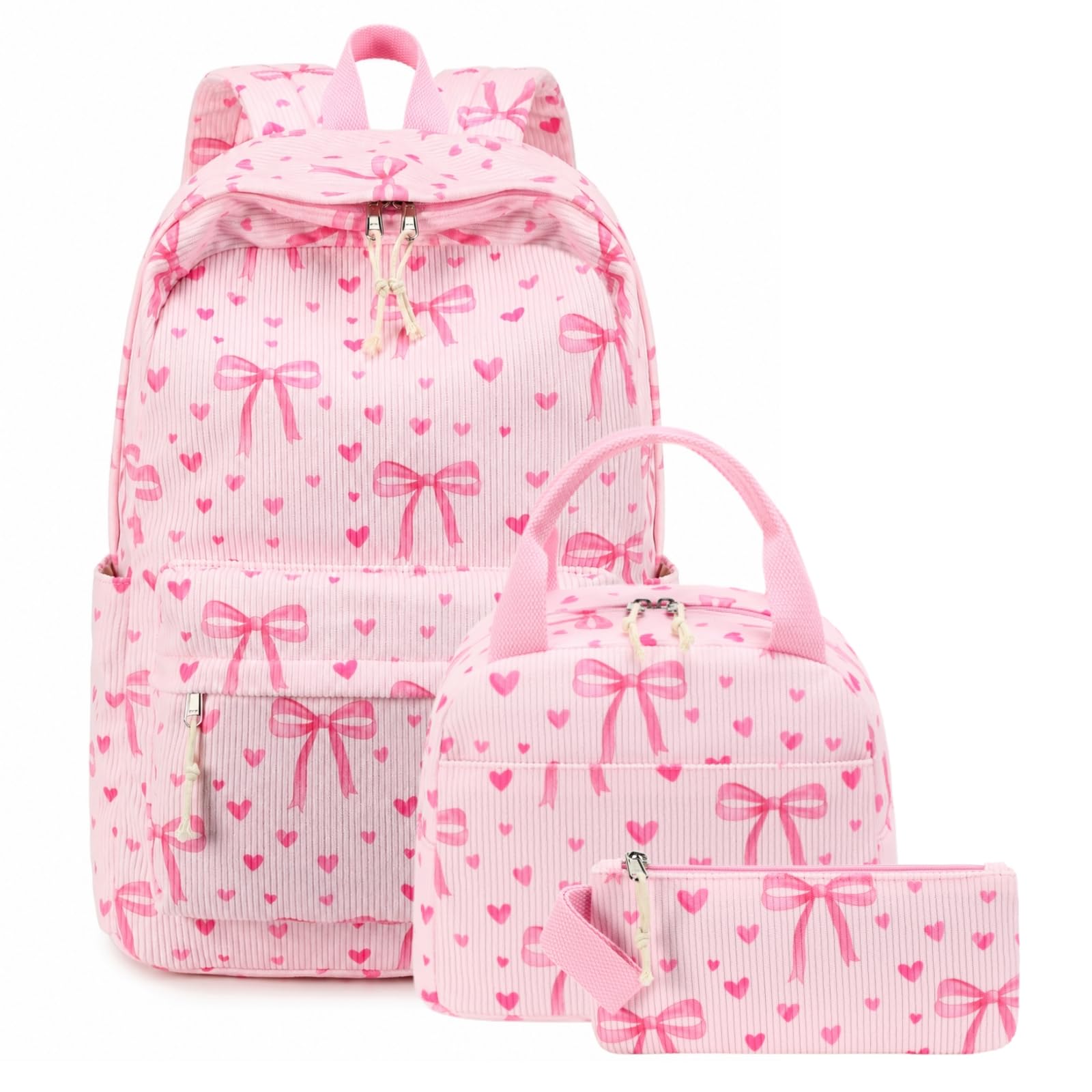 CAMTOP Backpack for School Kids Cute Backpacks for Girls Elementary Lighweight Bookbag with Lunch Box Pencil Case 3 in 1