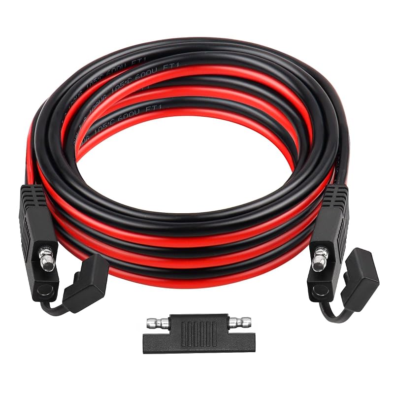 Cabo de extensão SAE para SAE 10AWG com conectores macho, fio de cobre estanhado e isolamento PVC, 4,57 m XRDS -RF