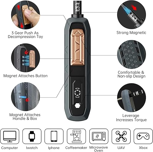 Miniatura 10 de JAKEMY - Juego de destornilladores de precisión 33 en 1, juego de destornilladores Torx T6, kit de destornillador magnético, kit de herramientas de