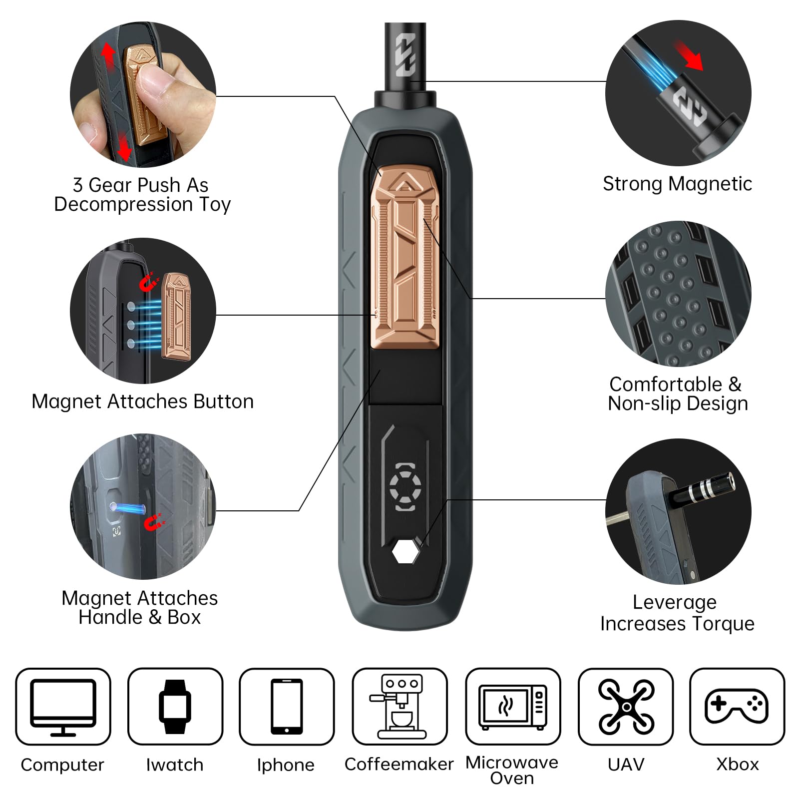 JAKEMY - Mini set di cacciaviti di precisione, 180 in 1, kit di riparazione per computer portatile, punte magnetiche multi-bit per fai da te, computer, PS5, Xbox, RC auto, gioielli, occhiali, orologi,