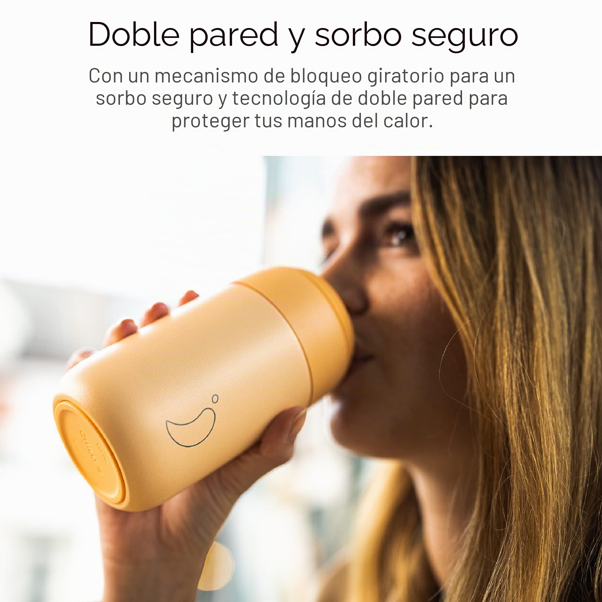 Chilly's Serie 2 Taza de Cafe Termica - Taza de Doble Pared con Tapa - Acero Inoxidable sin BPA - Abyss Black, 340ml