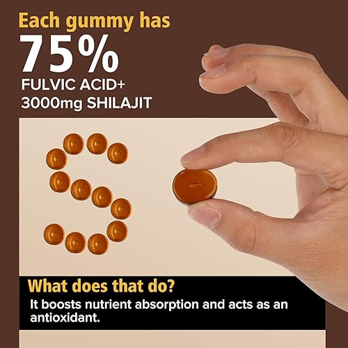 Miniatura 10 de Himalayan Nutritious Shilajit Gummies Gold  Ashwagandha, Gokshura  Ácido fúlvico  85+ minerales traza  para hombres y mujeres  sin azúcar añadido