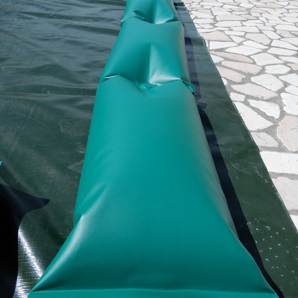 Telo invernale 11 X 6 con tubolari antivento antiribaltamento ad appoggio - per piscina 10 X 5