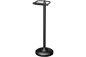 Gatco Freestanding Toilet Paper Holder, Matte Black, 22 inches