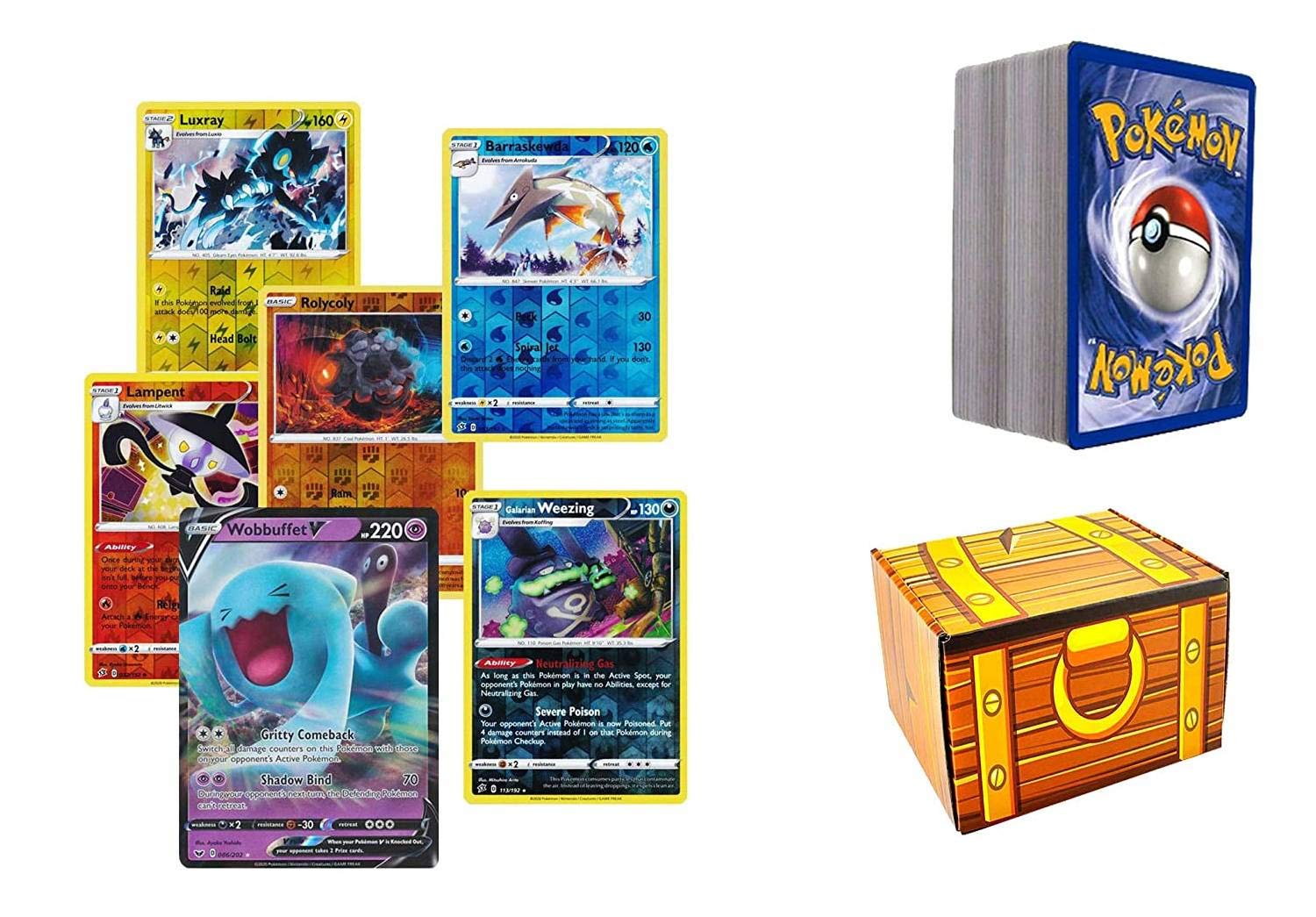 100 Assorted Pokemon Cards - 1 GX OR V Ultra Rare and 100 Additonal  Common/Uncommons Cards