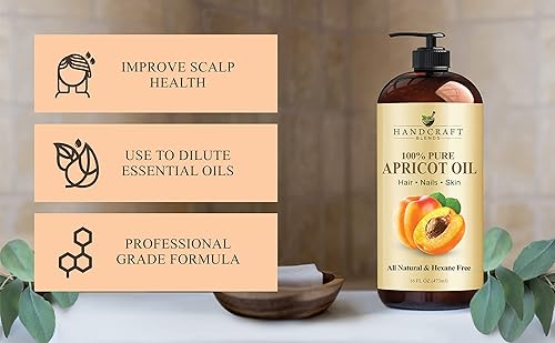 Miniatura 4 de Handcraft Blends Aceite de ricino y albaricoque | Para el crecimiento del cabello, pestañas y cejas – Aceites portadores y aceites corporales 100%