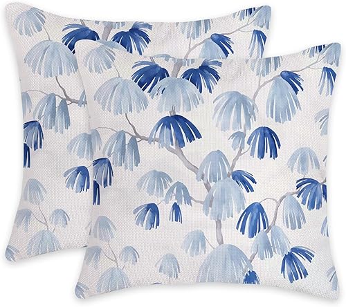 Juego de 2 fundas de almohada con patrón chino tradicional de pino llorón, decoración del hogar para sala de estar, dormitorio, cama, cojín al aire