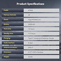 Vista 9 de (2ª generación RT86) Retevis RT86S Walkie Talkie de largo alcance, radio profesional de 2 vías con cargador de 6 vías, llamada grupal, recargable