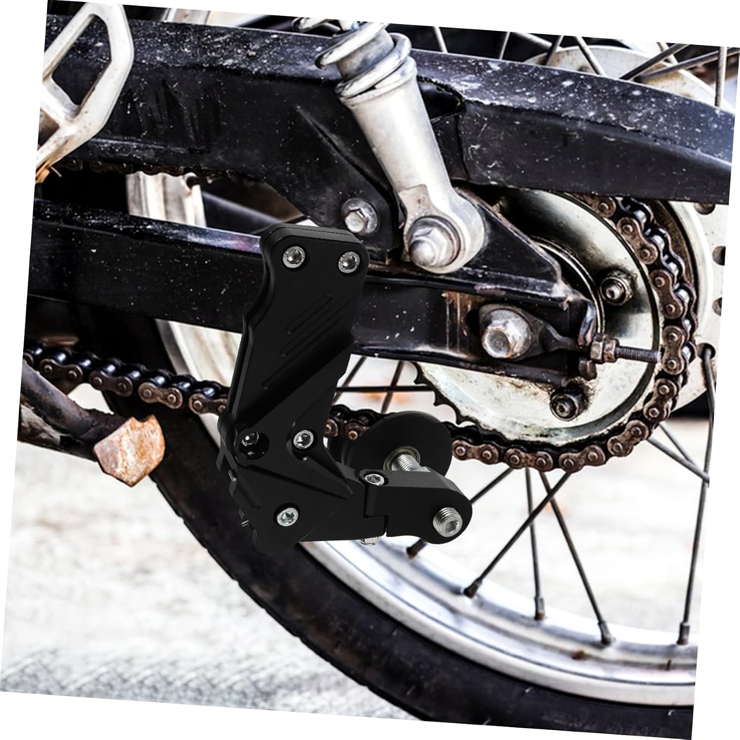 Aluminum Alloy Motorcycle Chain Tensioner Adjuster Guide Roller Black