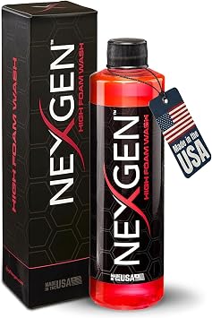 Nexgen High Foam Car Wash 8oz - Professional-Grade, pH-Balanced car soap for Spotless Shine - On-the-Go Car Detailing - Car Cleaning Supplies - Safe for Coated, Waxed & Sealed Finishes