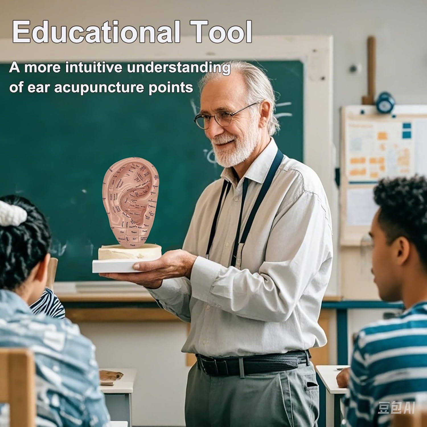 Ear Acupuncture Model - 17cm Ear Zone Model, Ear Massage Model, Display Laboratory Supplies, Ear Acupoints Pressure Point Learning