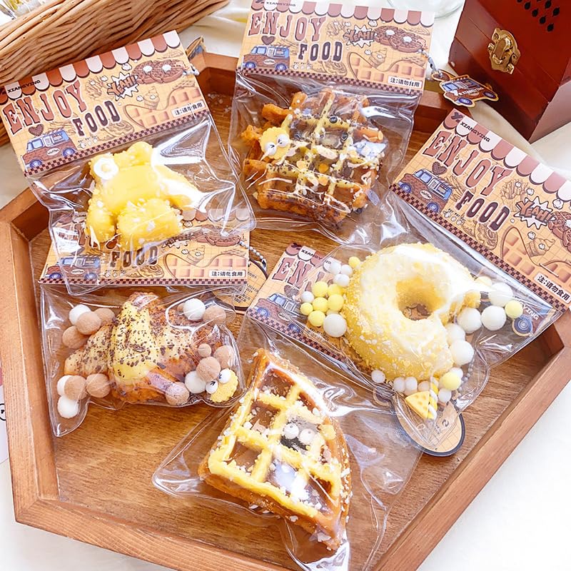 Taba Squishy Cute Fake Food Toy,Kawaii Squishies PVC Sensory Toys, Stress Relieving Fur Ball OPP Packaging Gifts,Five-Pack| for Anxiety&Relaxation| Perfect Desk Accessory (5packs，Picture All)