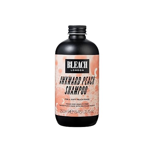 Bleach London Awkward Peach Shampoo - Fórmula tonificante melocotón, para cabello decolorado, depósito de color, mejora el rubio cálido, sin disponible en Yaxa Venezuela