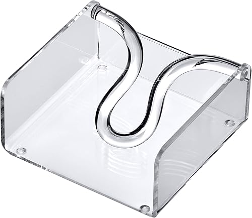 Miniatura 4 de Amazing Abby Servilletero acrílico para toallas de invitados (8.5 x 4.5 pulgadas), dispensador de servilletas de plástico transparente con brazo