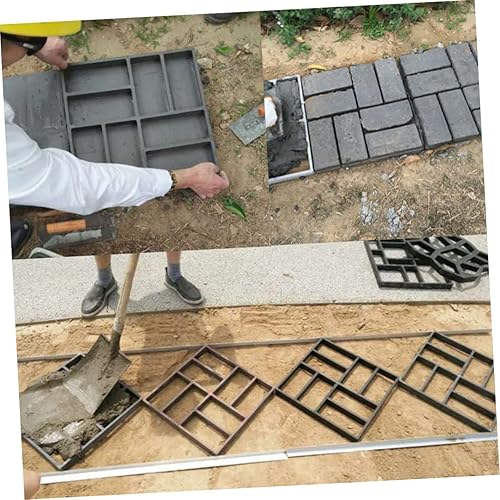Miniatura 4 de Yardwe Molde cuadrado de ocho rejillas para pavimento de concreto para pasarela, piedra de pavimento, decoración al aire libre para macetas de suelo
