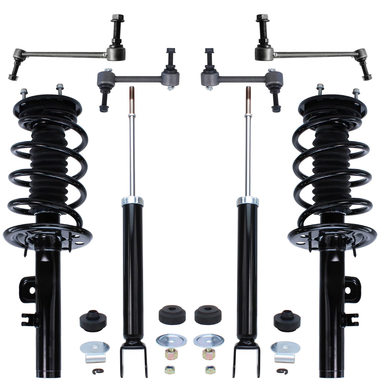 Detroit Axle - Struts Shock Absorbers Kit for 2010 2011 2012 Ford Flex