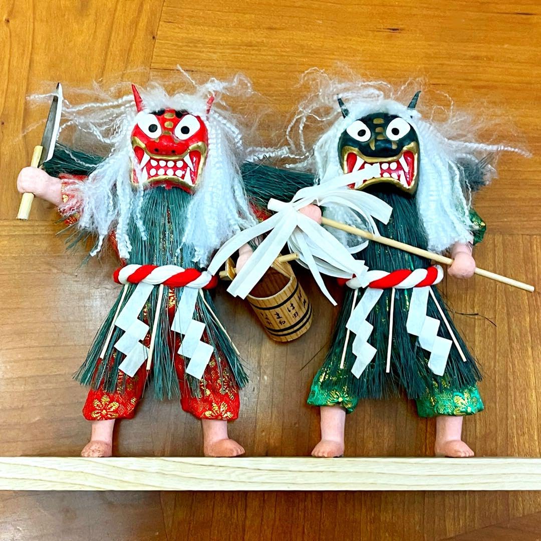 Amazon.co.jp: なまはげ 置物 置き物 民芸品 十和田湖 赤鬼 青鬼 人形 