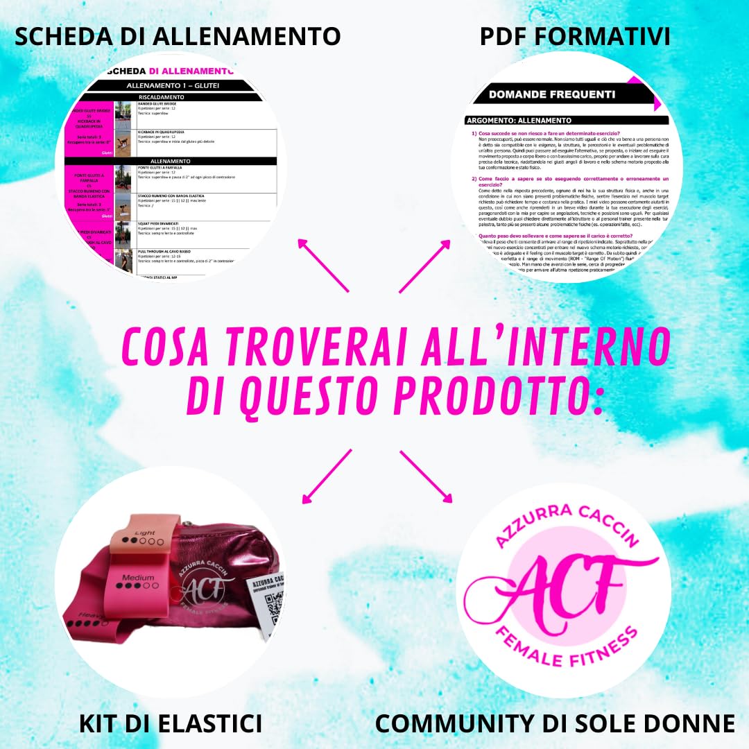 GAME START GYM Scheda di Allenamento per donne completa di set di bande elastiche | Total Body e Microcircolo