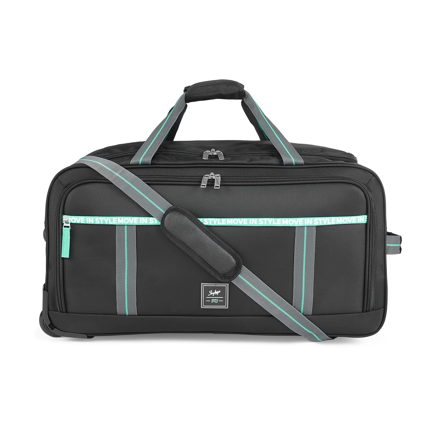 skybags Polyester Solid Pattern Casper Plus Duffle Bag(H) 68 Black (Black, Medium), 67 x 34.5 x 34 Centimeters-picture-54